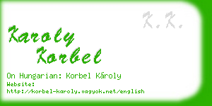 karoly korbel business card